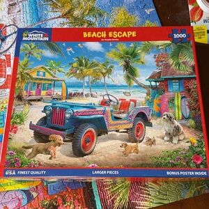 White Mountain Vibrant Beach Jeep Puzzle 3/$20